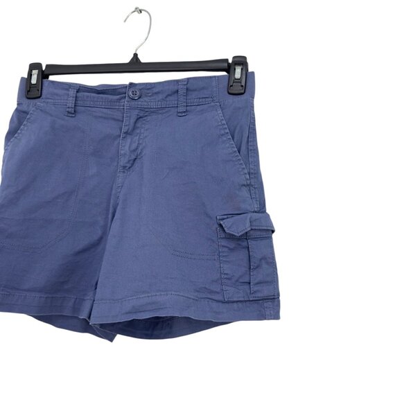 Lee Women SZ 4M Cargo Mid Rise Short -Dusty Blue Comfy Waistband - Picture 11 of 12